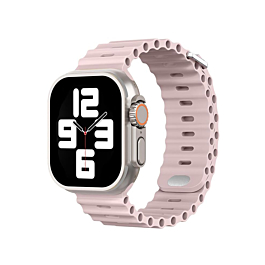 iWatch (38/40/41mm) Ocean Band Silicone Sport Strap Band - OXFORD POWDER & ROSE GREY (Only Ground Shipping)
