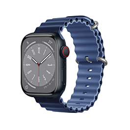 iWatch (38/40/41mm) Ocean Band Silicone Sport Strap Band - NAVY BLUE & LIGHT NAVY BLUE (Only Ground Shipping)