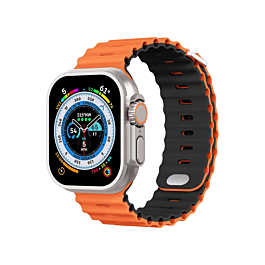 iWatch (38/40/41mm) Ocean Band Silicone Sport Strap Band - ORANGE & GREEN (Only Ground Shipping)