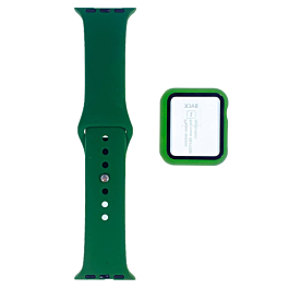 iWatch 38mm Silicone Soft Band & Bumper Case with Tempered Glass - 7 (Only Ground Shipping)