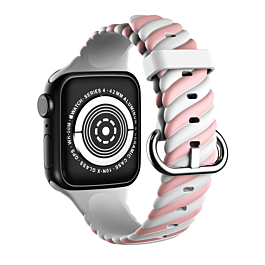 iWatch (38/40/41mm) Braided Colorful Silicone Band - LIGHT PINK (Only Ground Shipping)