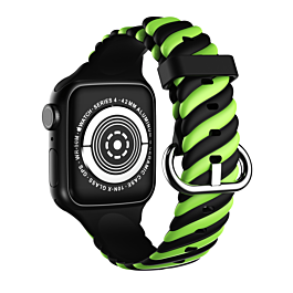 iWatch (38/40/41mm) Braided Colorful Silicone Band - YELLOW (Only Ground Shipping)
