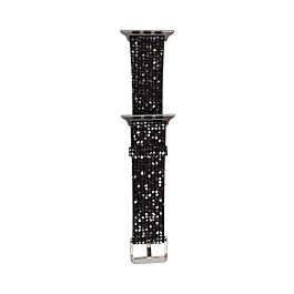 iWatch (38/40/41mm) Bling Silicone Glitter Sport Women Band - BLACK (Only Ground Shipping)