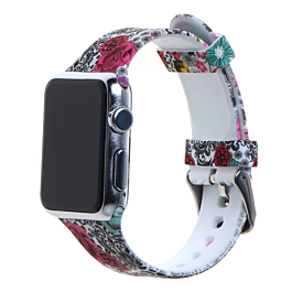 iWatch (38/40/41mm) Pattern Printed Silicone Watch Band - 14 (Only Ground Shipping)