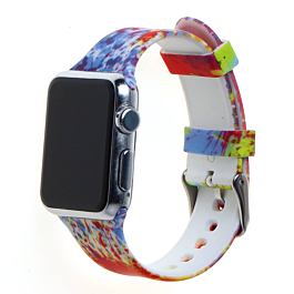 iWatch (38/40/41mm) Pattern Printed Silicone Watch Band - 15 (Only Ground Shipping)
