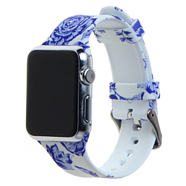 iWatch (38/40/41mm) Pattern Printed Silicone Watch Band - 4 (Only Ground Shipping)