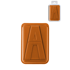 A Design Leather Magnetic Card Wallet Holder with Stand - ORANGE (Only Ground Shipping)