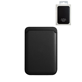Leather Magnetic Card Wallet Holder - BLACK (Only Ground Shipping)