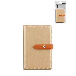 Universal Back Phone Leather Wallet Cash ID Credit Card Slot (GOLD) (Only Ground Shipping)