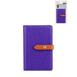 Universal Back Phone Leather Wallet Cash ID Credit Card Slot (PURPLE) (Only Ground Shipping)