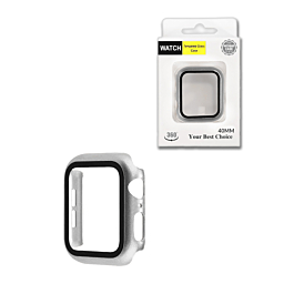 Hard PC Bumper Case with Tempered Glass for iWatch 40mm (SILVER) (Only Ground Shipping)