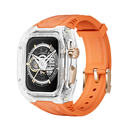 Transparent Protective Watch Band for iWatch (40mm / 41mm) - ORANGE & CLEAR (Only Ground Shipping)
