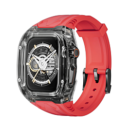 Transparent Protective Watch Band for iWatch (40mm / 41mm) - RED (Only Ground Shipping)