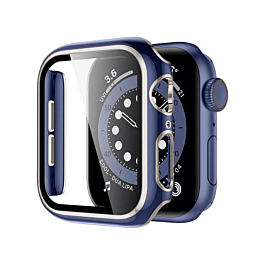 iWatch 41mm Shinny Hard PC Bumper Case - BLUE & SILVER (Only Ground Shipping)