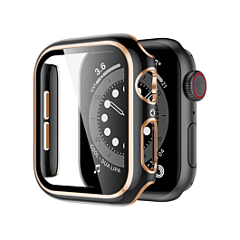 iWatch 41mm Shinny Hard PC Bumper Case - BLACK & ROSE GOLD (Only Ground Shipping)