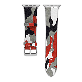 Camo Design Silicone Soft Band - RED iWatch (42/44/45mm) (Only Ground Shipping)