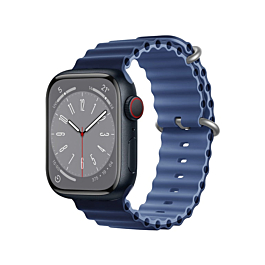 iWatch (42/44/45/49mm) Ocean Band Silicone Sport Strap Band - NAVY BLUE & LIGHT NAVY BLUE (Only Ground Shipping)