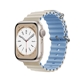 iWatch (42/44/45/49mm) Ocean Band Silicone Sport Strap Band - MIST BLUE & THE STARS (Only Ground Shipping)