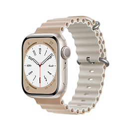 iWatch (42/44/45/49mm) Ocean Band Silicone Sport Strap Band - WHITE & THE ANTIQUE WHITE (Only Ground Shipping)