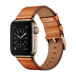 iWatch (42/44/45/49mm) Shiny Genuine Leather Band - BROWN (Only Ground Shipping)