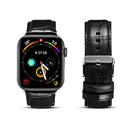iWatch (42/44/45/49mm) PU Leather Case - BLACK (Only Ground Shipping)