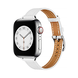 iWatch (42/44/45/49mm) Genuine Leather Band - WHITE (Only Ground Shipping)