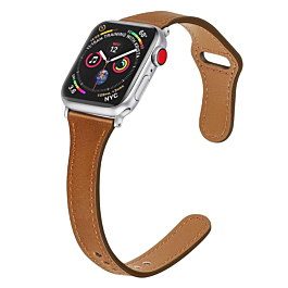 iWatch (42/44/45/49mm) Thin Genuine Leather Band - BROWN (Only Ground Shipping)