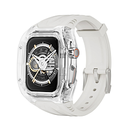 Transparent Protective Watch Band for iWatch (44mm / 45mm) - WHITE (Only Ground Shipping)
