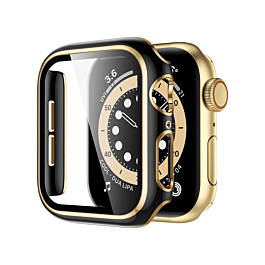 iWatch 45mm Shinny Hard PC Bumper Case - BLACK & GOLD (Only Ground Shipping)