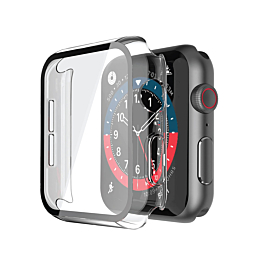 iWatch 45mm Shinny Hard PC Bumper Case - CLEAR & SILVER (Only Ground Shipping)