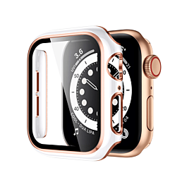 iWatch 41mm Shinny Hard PC Bumper Case - WHITE & ROSE GOLD (Only Ground Shipping)