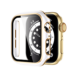 iWatch 41mm Shinny Hard PC Bumper Case - WHITE & GOLD (Only Ground Shipping)