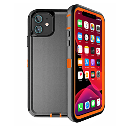 Heavy Duty Case for iPhone 12 Mini (BLACK & ORANGE) (Only Ground Shipping)