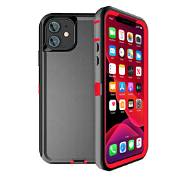Heavy Duty Case for iPhone 12 Mini (BLACK & RED) (Only Ground Shipping)