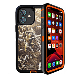 Heavy Duty Case for iPhone 12 Mini (CAMO ORANGE) (Only Ground Shipping)