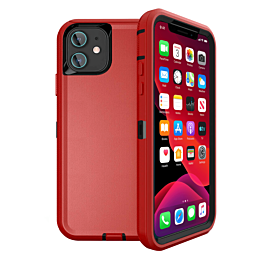 Heavy Duty Case for iPhone 12 Mini (BLACK & RED) (Only Ground Shipping)
