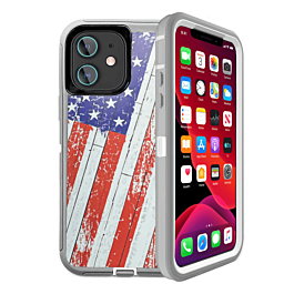 Heavy Duty Case for iPhone 12 Mini (US FLAG) (Only Ground Shipping)