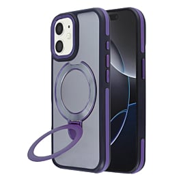 Matte Transparent Case with Wireless Charging Kickstand - PURPLE for iPhone 11 (Only Ground Shipping)