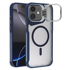 Matte Transparent Camera Stand Case with Wireless Charging - BLUE for iPhone 11 (Only Ground Shipping)