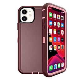 Heavy Duty Case for iPhone 11 (MAROON & PINK) (Only Ground Shipping)