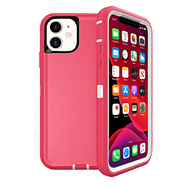 Heavy Duty Case for iPhone 11 (HOT PINK & WHITE) (Only Ground Shipping)