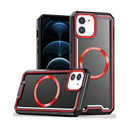 Non-Slip Translucent Matte Wireless Charging Case - BLACK & RED for iPhone 11 (Only Ground Shipping)