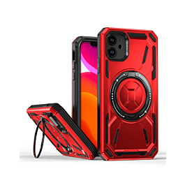 Full-Body Rugged Shockproof Case with Built-in Ring Holder - RED for iPhone 11 (Only Ground Shipping)