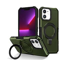 Hard PC Shockproof Case w /Ring Holder - GREEN for iPhone 11 (Only Ground Shipping)