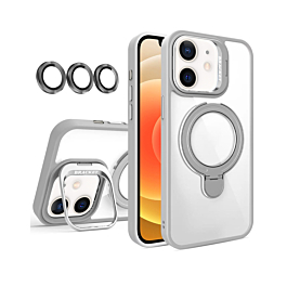 Magnetic Clear Case with 2 Kickstand & Camera Lens - GRAY for iPhone 11 (Only Ground Shipping)