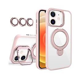 Magnetic Clear Case with 2 Kickstand & Camera Lens - PINK for iPhone 11 (Only Ground Shipping)