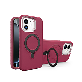 Support Heavy Duty Case with Wireless Charging Kickstand - MAROON for iPhone 11 (Only Ground Shipping)
