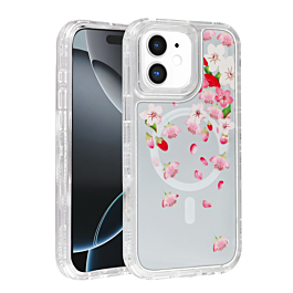 Flower Design Transparent Case with Wireless Charger - Style 6 for iPhone 11 (Only Ground Shipping)