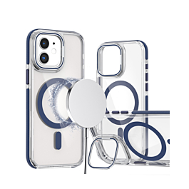 Thin Magnetic Clear Case with Camera Stand Kickstand - BLUE for iPhone 11 (Only Ground Shipping)