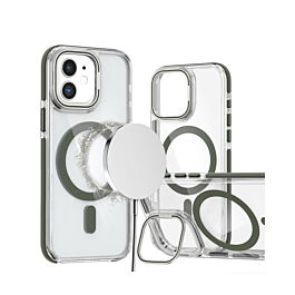 Thin Magnetic Clear Case with Camera Stand Kickstand - GRAY for iPhone 11 (Only Ground Shipping)